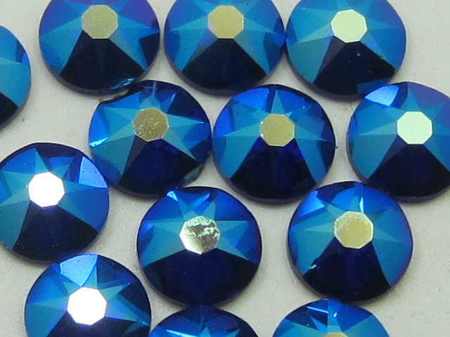 72 pcs. 20ss COBALT BLUE SHIMMER HOT FIX European Rhinestones